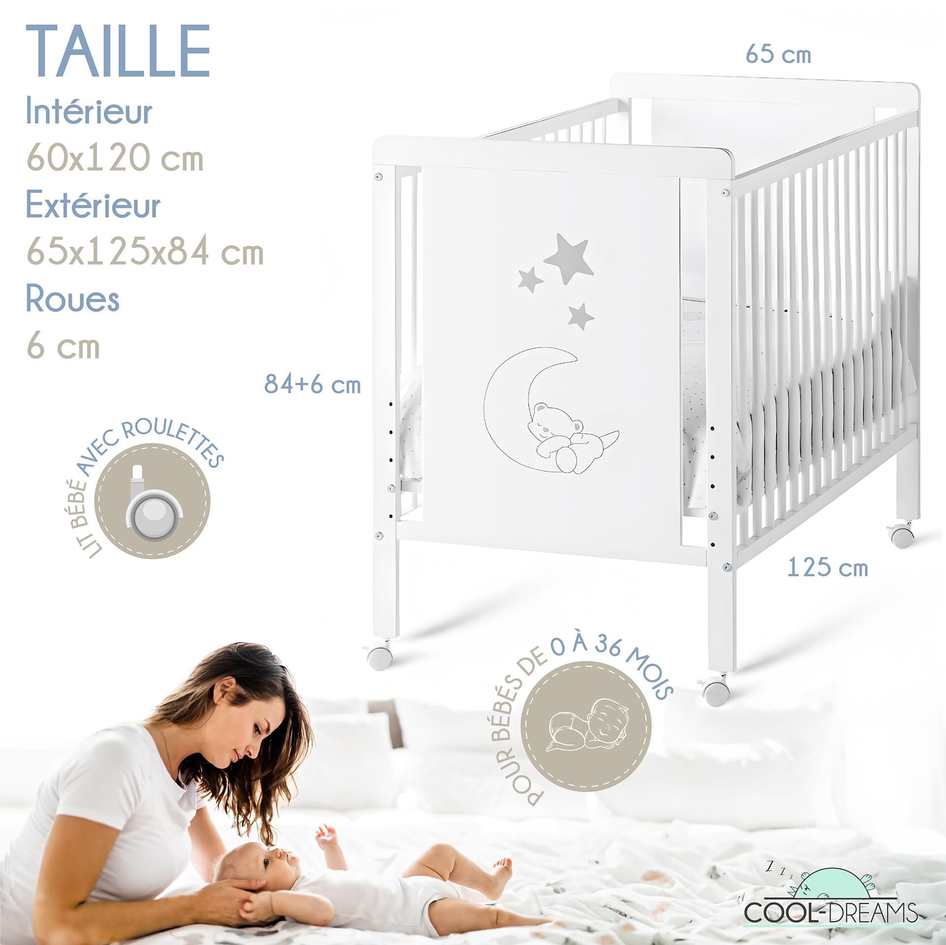 Lit d'appoint Indi + kit d'appoint + kit de Transformation en lit CoolDreams