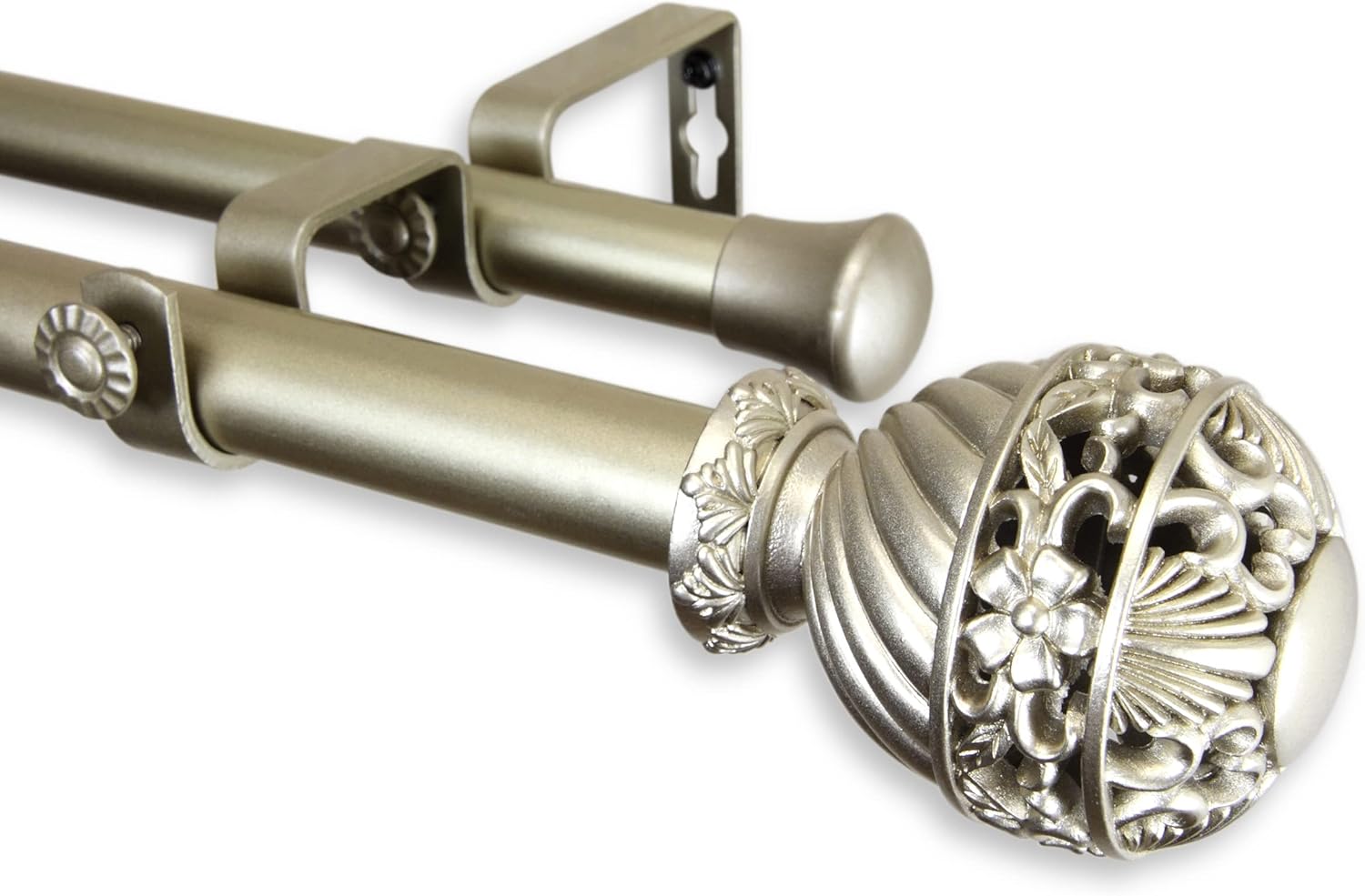 Rod Desyne Opli 1" Double Curtain Rod, 28-48 inch, Light Gold