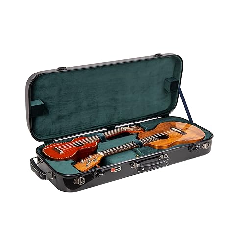 Miniatura 15 de Crossrock Estuche para ukelele de doble tenor, 100% pureza de fibra de vidrio con bloqueo TSA, rojo (CRF2020DTURD) Rojo -,Negro -,Azul