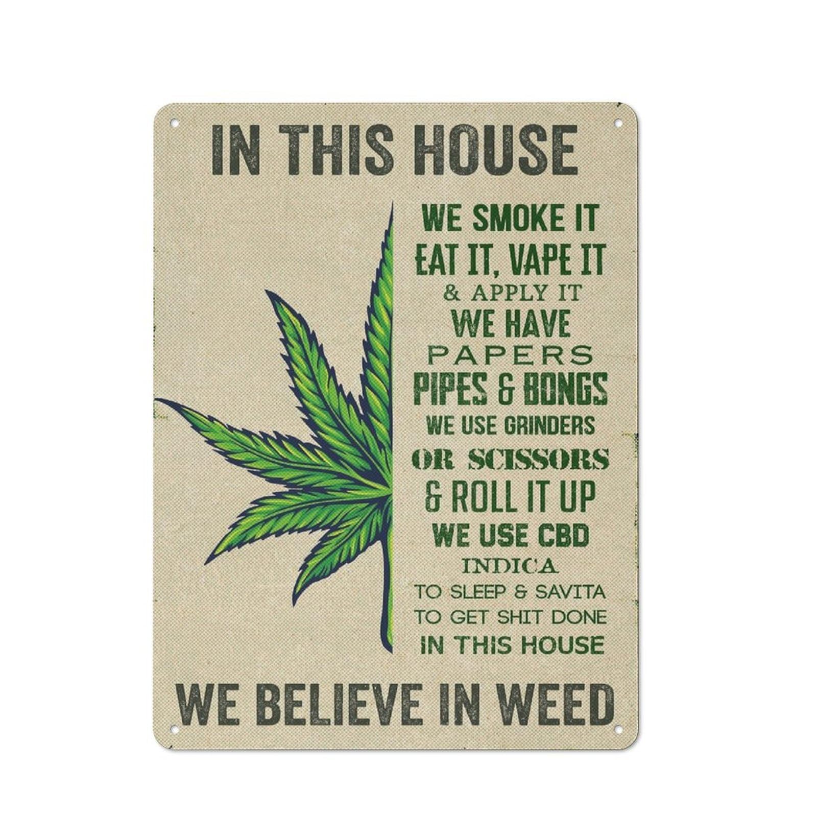 Kwqdozf As Pic Rustic Metal Tin Sign In This House Weit Eat It Vape It And Apply It Love W
