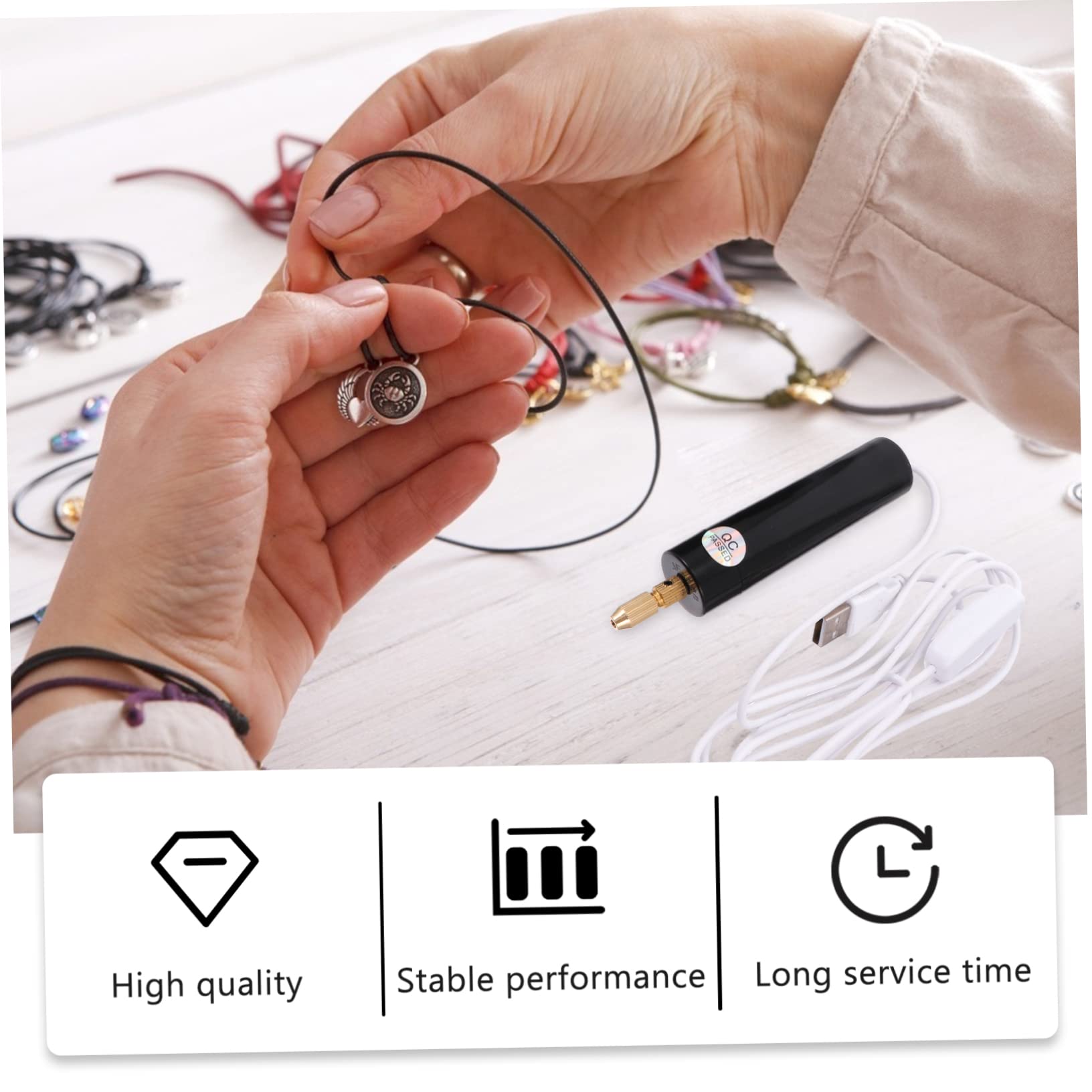 ARTIBETTER Rotary Tool Set Mini Electric Drill Charging Portable Mini Screwdriver 0.7-1.2mm Drill Hole