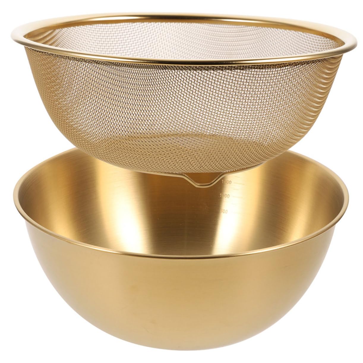 Colador Escurridor de Arroz de Acero Inoxidable 1 Juego Dorado | Limpieza de Frutas y Verduras, Uso en Cocina, 1 Set, Dureza Fuerte y Uso Prolongado