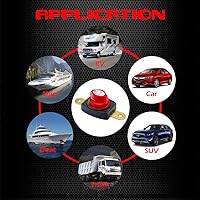 Vista 7 de Ampper Interruptor de desconexión de batería de poste lateral de 12 V a 48 V, interruptor de batería marina, desconecta el corte de alimentación