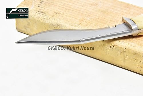 Miniatura 6 de GK&CO. Kukri House Auténtico Kukri/Khukuri Hoja de 5 pulgadas Águila Americana Kukri-Mango de hueso de espiga completa, funda de cuero Khukuri,