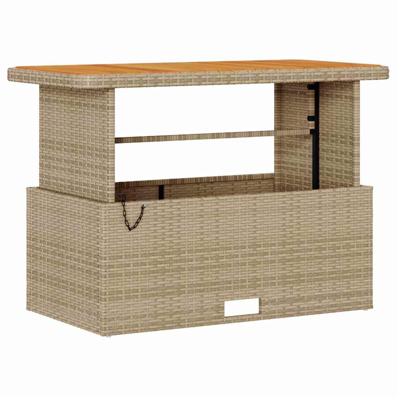 Geecher Set da Pranzo per Giardino, in Polyrattan Beige con Tavolo 100x100 cm e 2 Sgabelli, Cuscini Imbottiti e Struttura in Acciaio, per Terrazza e Giardino