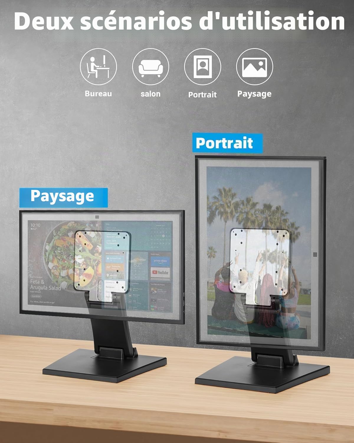 Support écran support vesa Pliable – Compact et robuste support ecran bureau 75x75 / 100x100 pour écrans LCD/LED de bureau