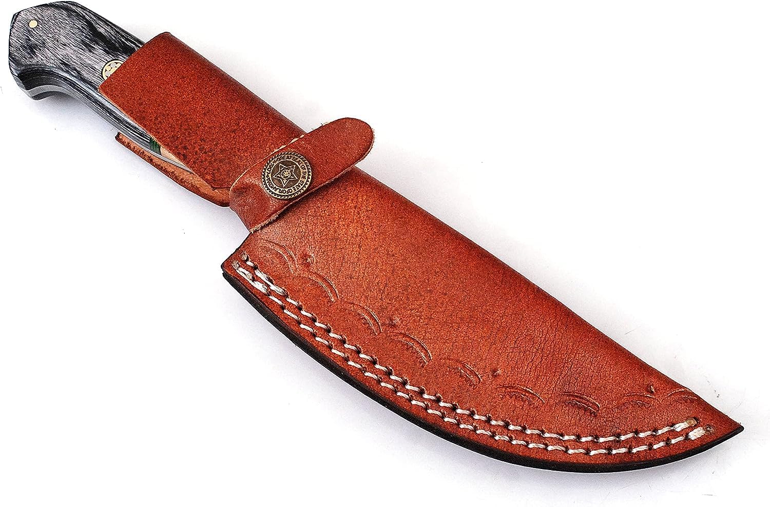Damascus Knives Custom Handmade Damascus Hunting Knife- Best Damascus Steel Blade Hunting Skinning Knife- Fixed Blade Hunting Knife With Sheath Belt Loop (Black&olive) 20101