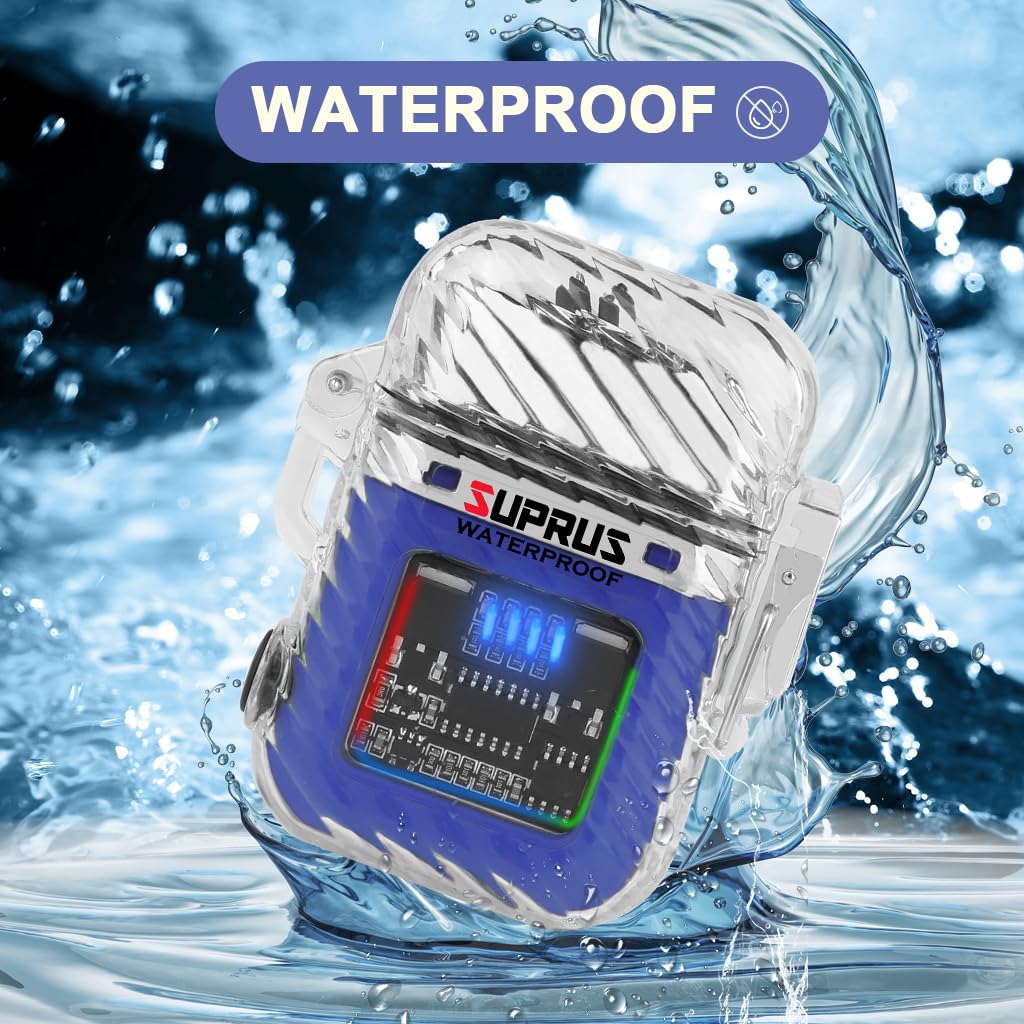 Accendino Elettrico Ricaricabile SUPRUS | Doppio Arco Al Plasma, Impermeabile, Con Torcia E Fischietto - USB