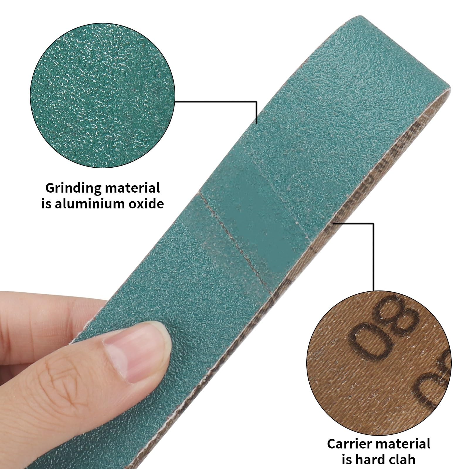 Banda Abrasiva Bandas de lija 330 x 30 mm, grano 80/120/240, for pulir madera y metal blando, ideal for lijadoras banda(Mix(each 3pcs))
