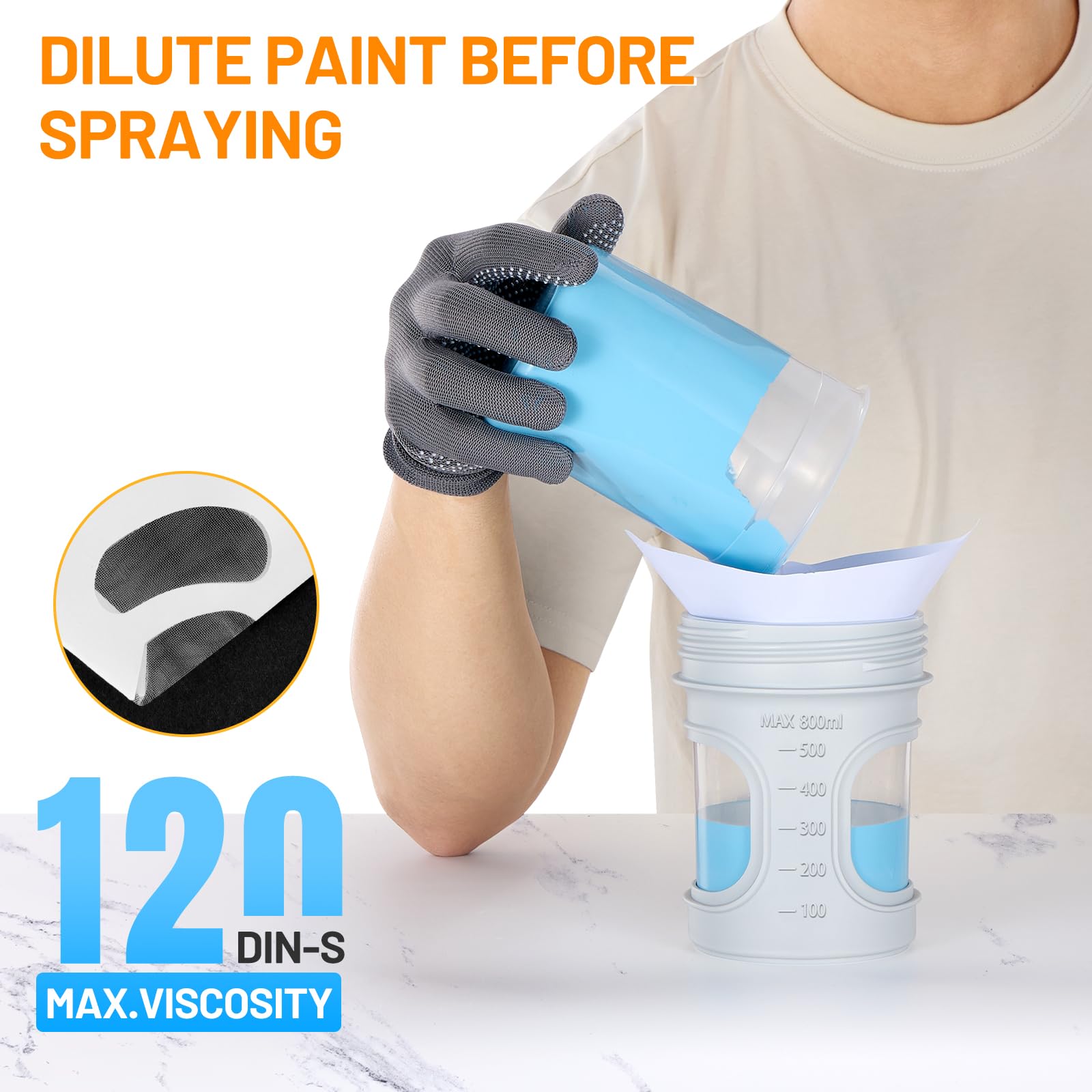 Pulverizador de Pintura para Pintura de casa, Pistola de Pintura HVLP de 1000 W con Taza de Pintura desechable, soplado fácil de Limpiar, 3 boquillas y 3 Patrones de pulverización, pulverizador
