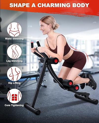 Miniatura 2 de GIKPAL Equipo de entrenamiento abdominal, equipo de ejercicio para gimnasio en casa, máquina de ejercicio abdominal plegable para moldear el cuerpo