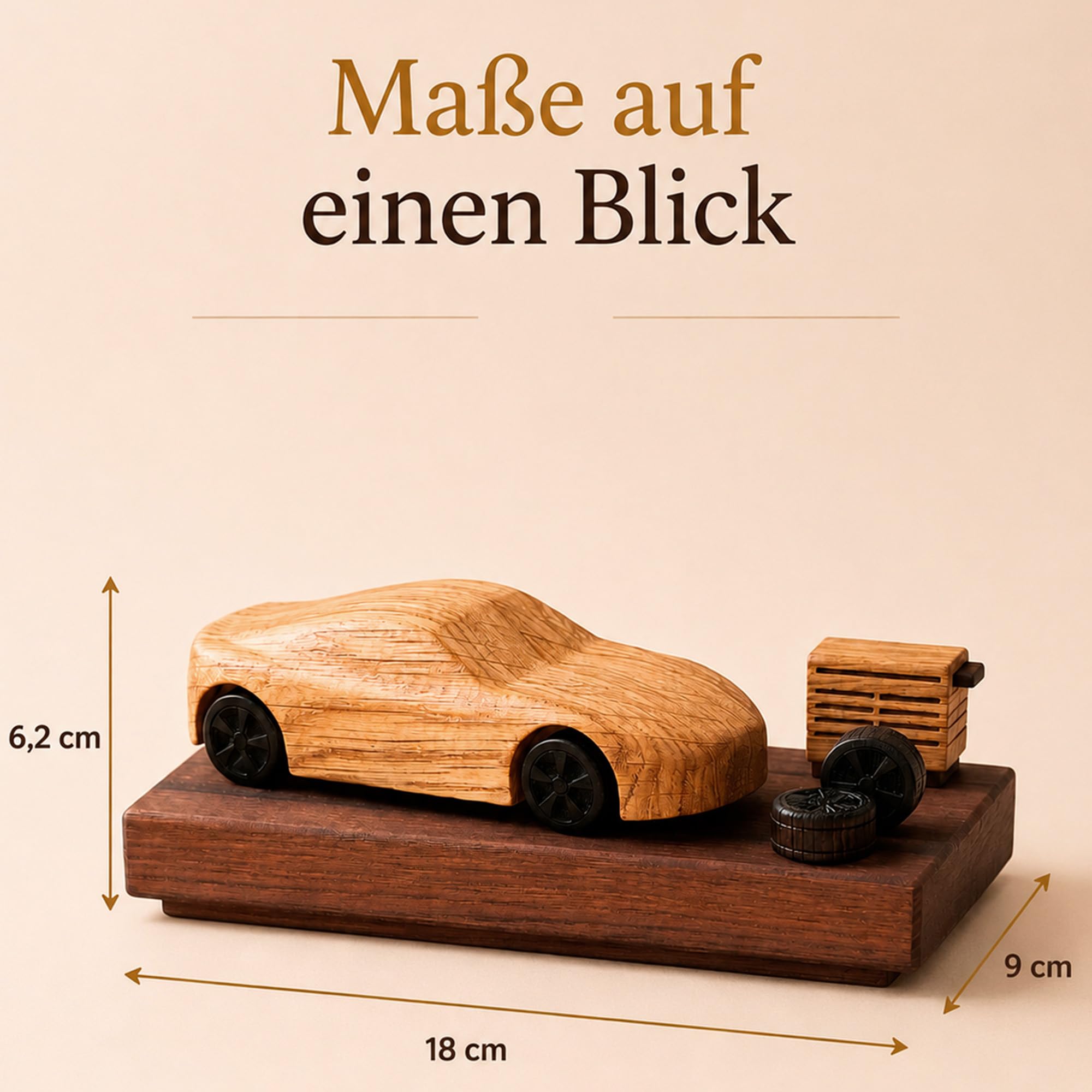 KFZ-Mechaniker Geschenk - Personalisierbare Auto-Figur aus FSC-Massivholz