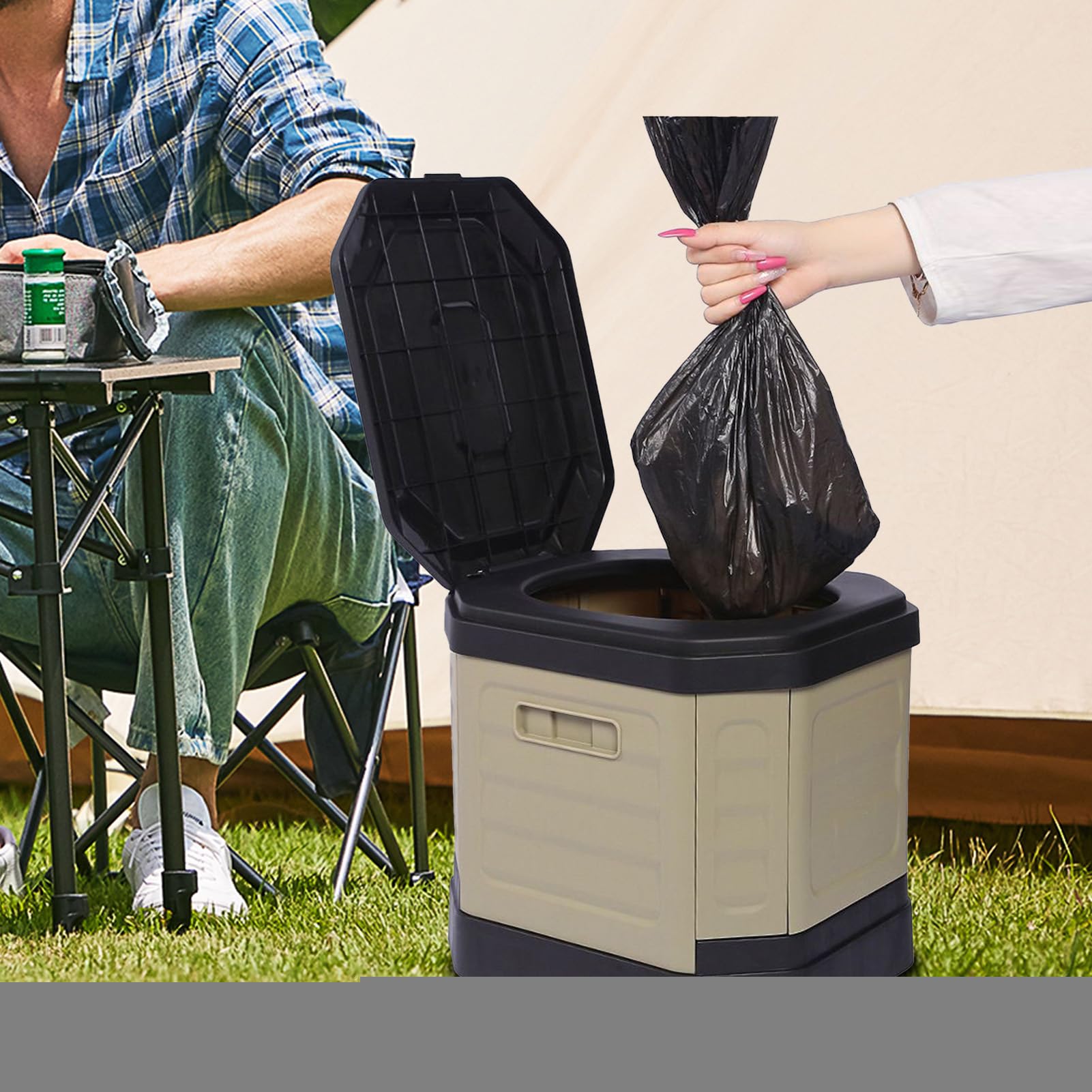 Inodoro Portátil para Camping WC Plegable y Compacto