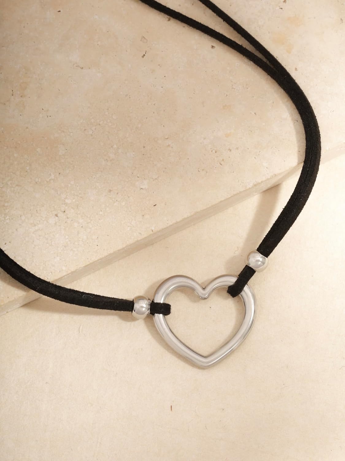 Sacina Black Heart Choker Necklace, Heart Necklace for Women, Black Choker, Boho Choker, Gothic Necklace, Valentine Gift, Christmas Jewelry Gift For Women - Image 6