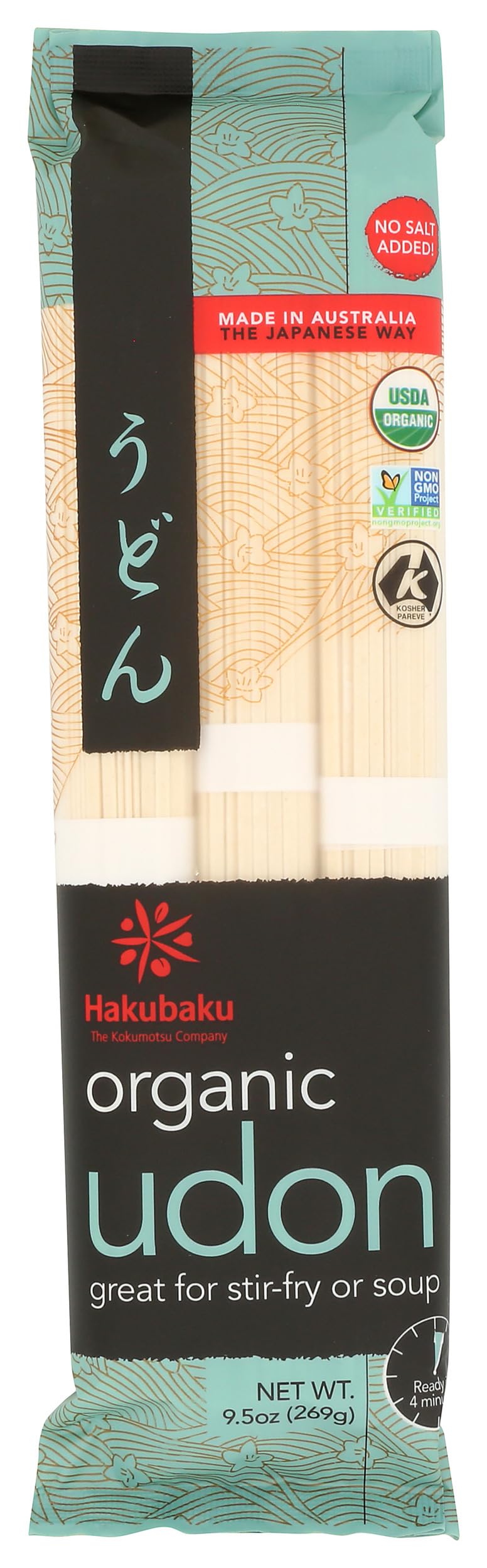 Hakubaku Organic Udon Wheat Noodle (1 x 9.5 OZ)
