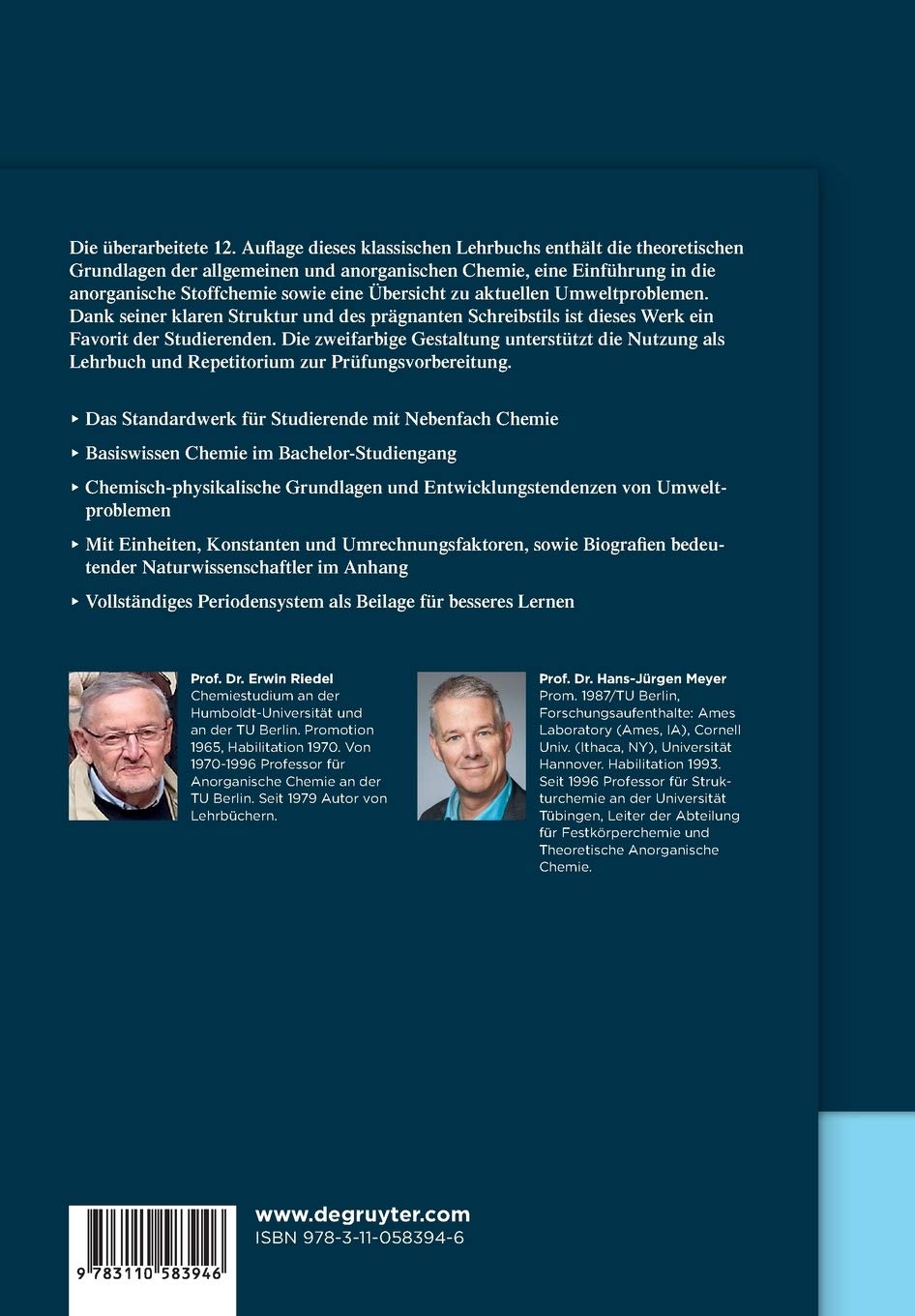 Allgemeine und Anorganische Chemie (De Gruyter Studium)