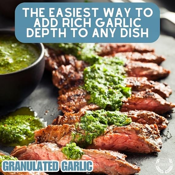 Granulated Garlic | All Natural, Non GMO | Made in USA | Sustainably Sourced, Not Irradiated | Hand Packed in Small Batches | Unique Magnetic Tin |