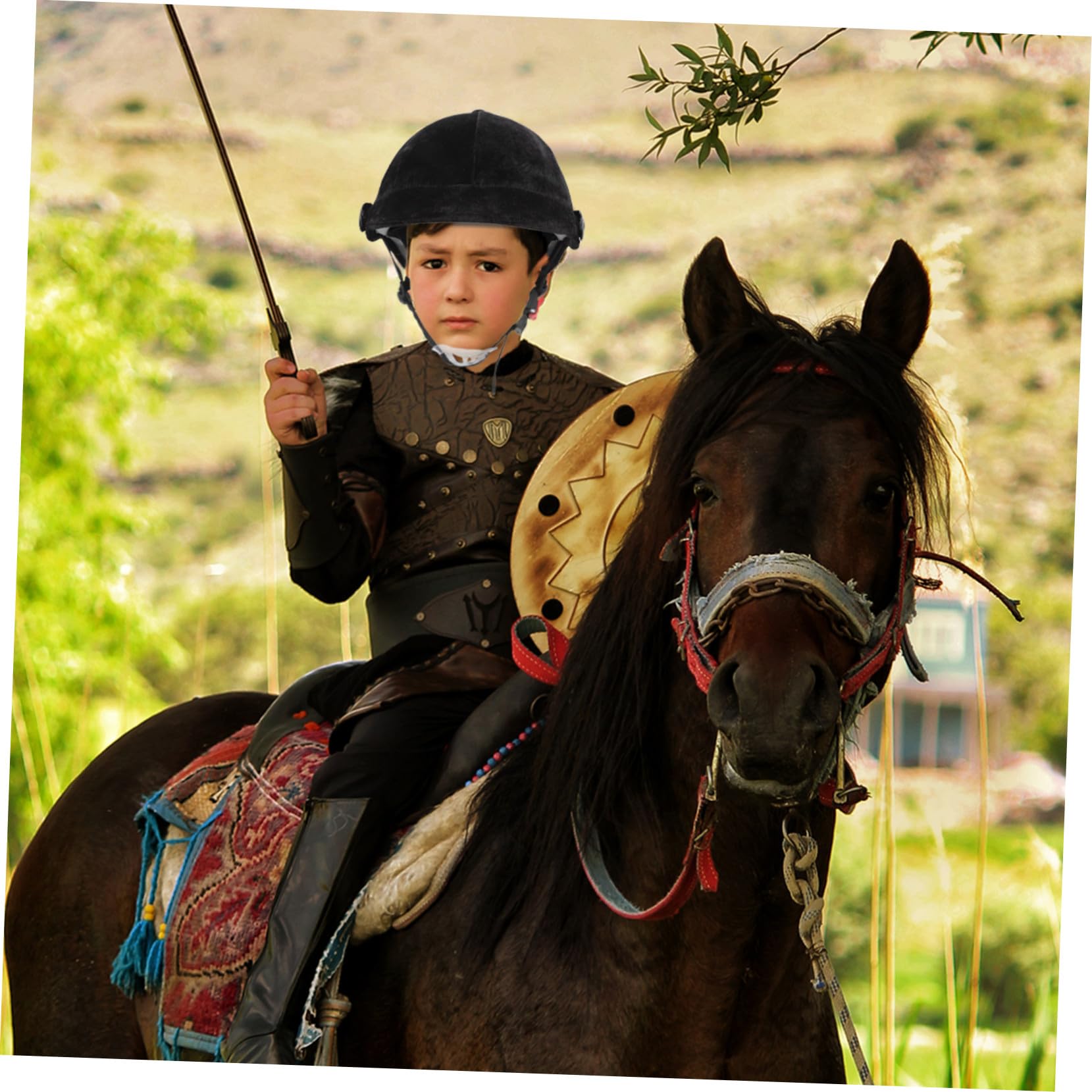Abaodam Casco Da Equitazione Per Bambini Con Ventilazione, Fodera Lavabile e Regolazione Facile, Casco Protettivo Equestre Per Ragazzi Per Allenamento e Attività All’aperto