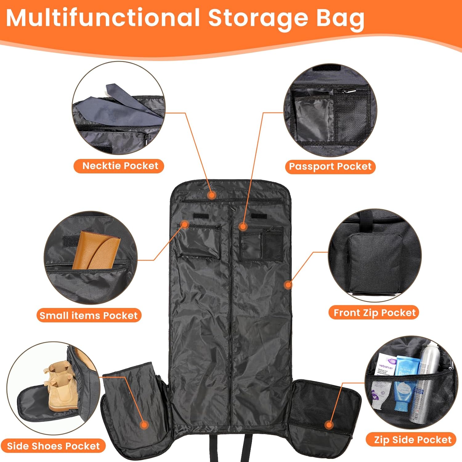 Rolling Garment Bags for Travel, Garment Bag with Wheels, Convertible Garment Duffel bag, Carry On Garment Bag with Shoe Pouch,3 in 1 Carry on Convertible Travel Garment Bag - Image 4