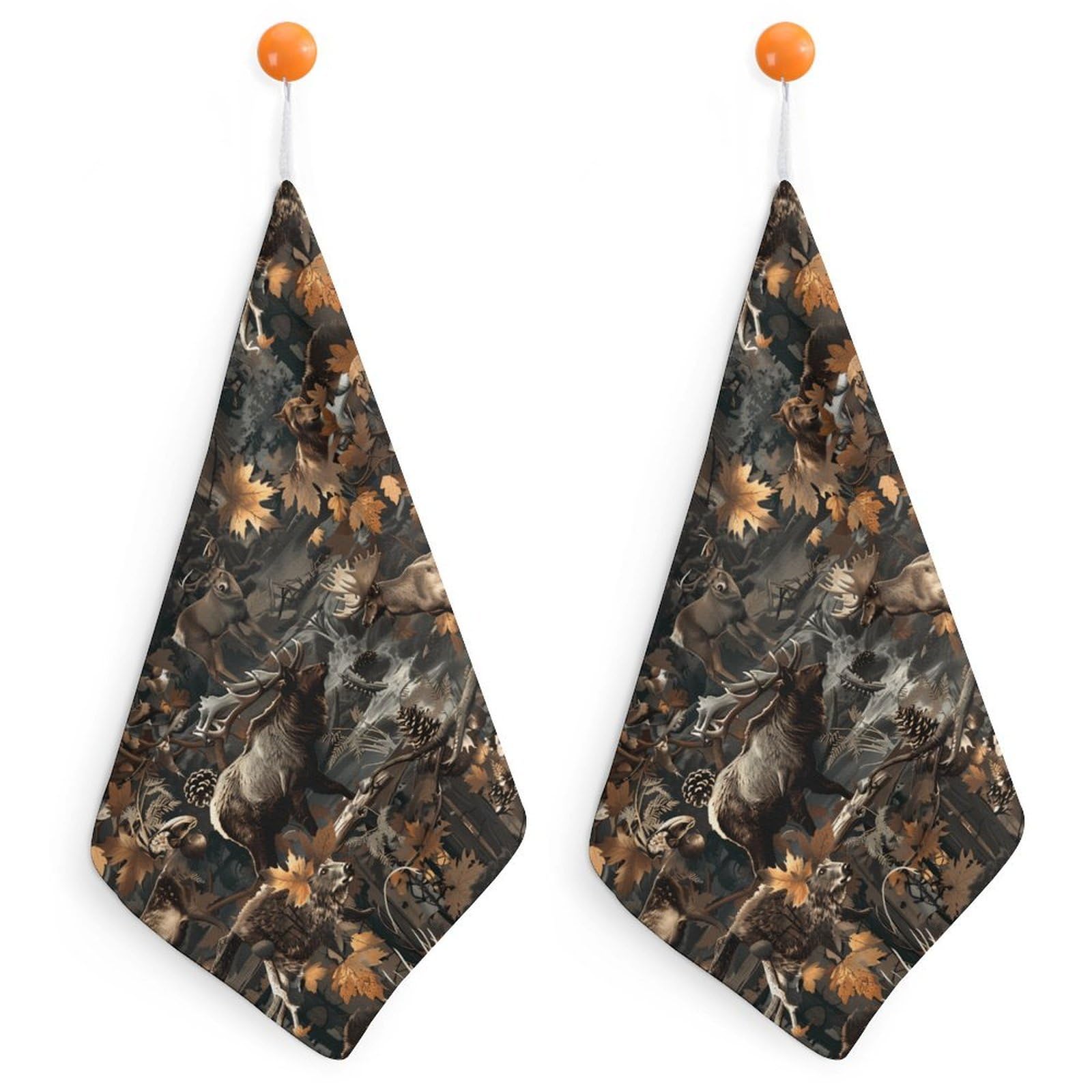 CGSBNGHA Deer Hunting Camouflage Bear Hand Towel Hanging Face Towels Cleaning Cloths Handkerchief for Bathroom Kitchen