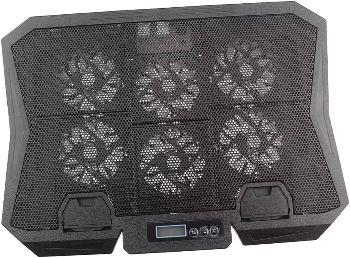 jojofuny Laptop Cooling Pad 15.6-inch with 6 Fans Quiet Air Cooler Adjustable Speed Blue LED for Gaming and Office Use Laptop Stand Fan Holder