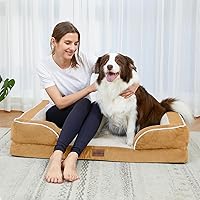 Vista 20 de Comfort Expression - Cama ortopédica para perros extragrandes, 53 x 42 pulgadas, cama impermeable y de apoyo de espuma con cojines removibles
