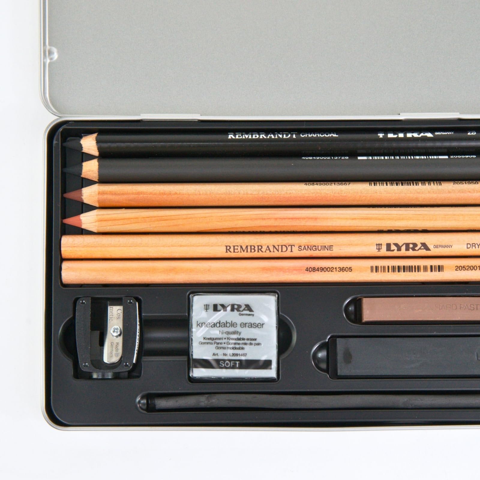 LYRA Rembrandt - Confezione in Metallo Matite Carboncino Sanguigna e Accessori, 1 Unità (Confezione da 1)