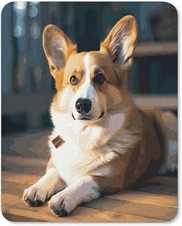 Smart Corgi 20 * 25cm Mouse Pad Ultra-Thin Rubber Desk Mat Non-Slip Wireless Mousepad for Office Fashion Square Mouse Pads for Home Work Laptop Decor Gaming
