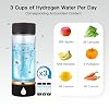 Hydrogen Water Bottle Generator - Up to 4500+ PPB Concentration - SPE/PEM Technology - Certified H2 Generator - Portable Athletic Performance and Hydration System -