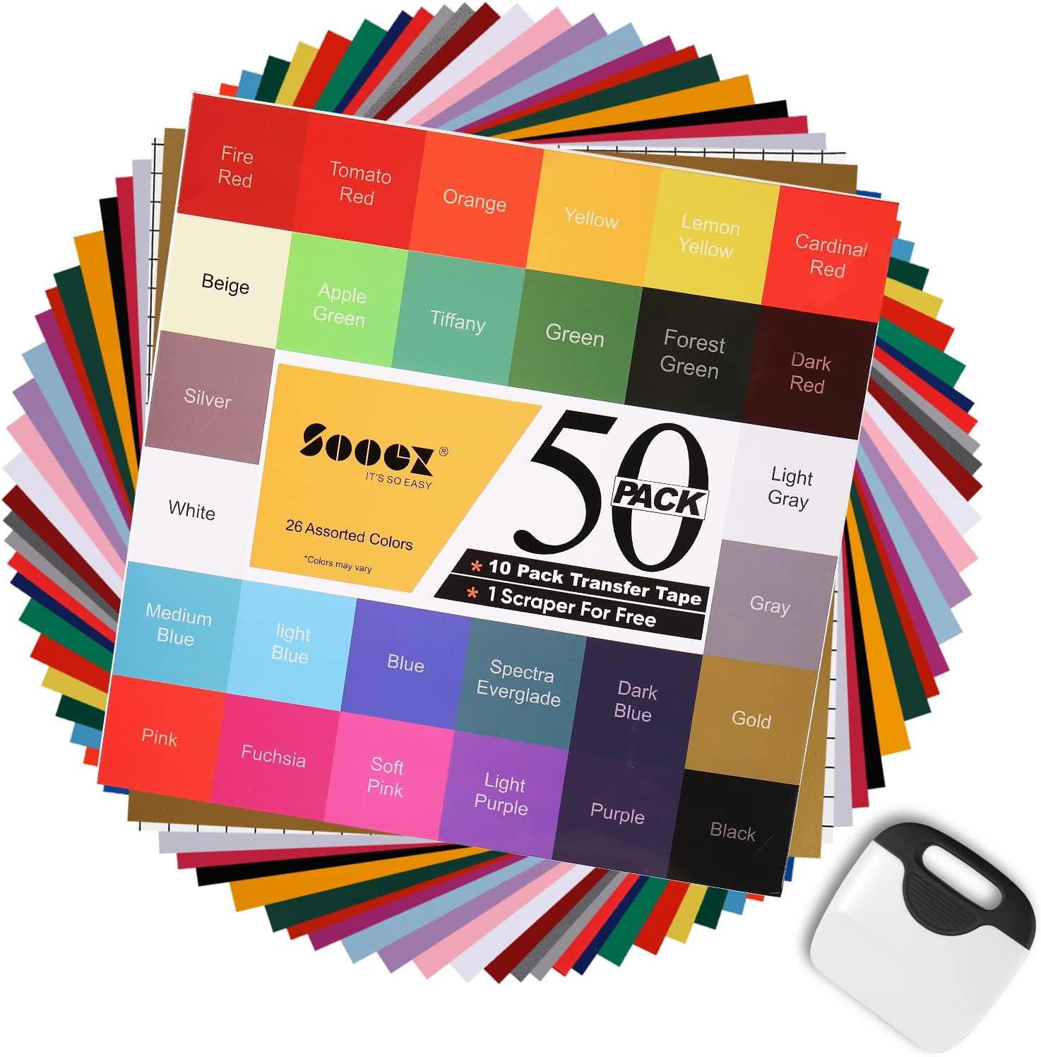 Sooez Permanent Vinyl Sheets (40Pack, 12x11.8) 12x11.8 inch