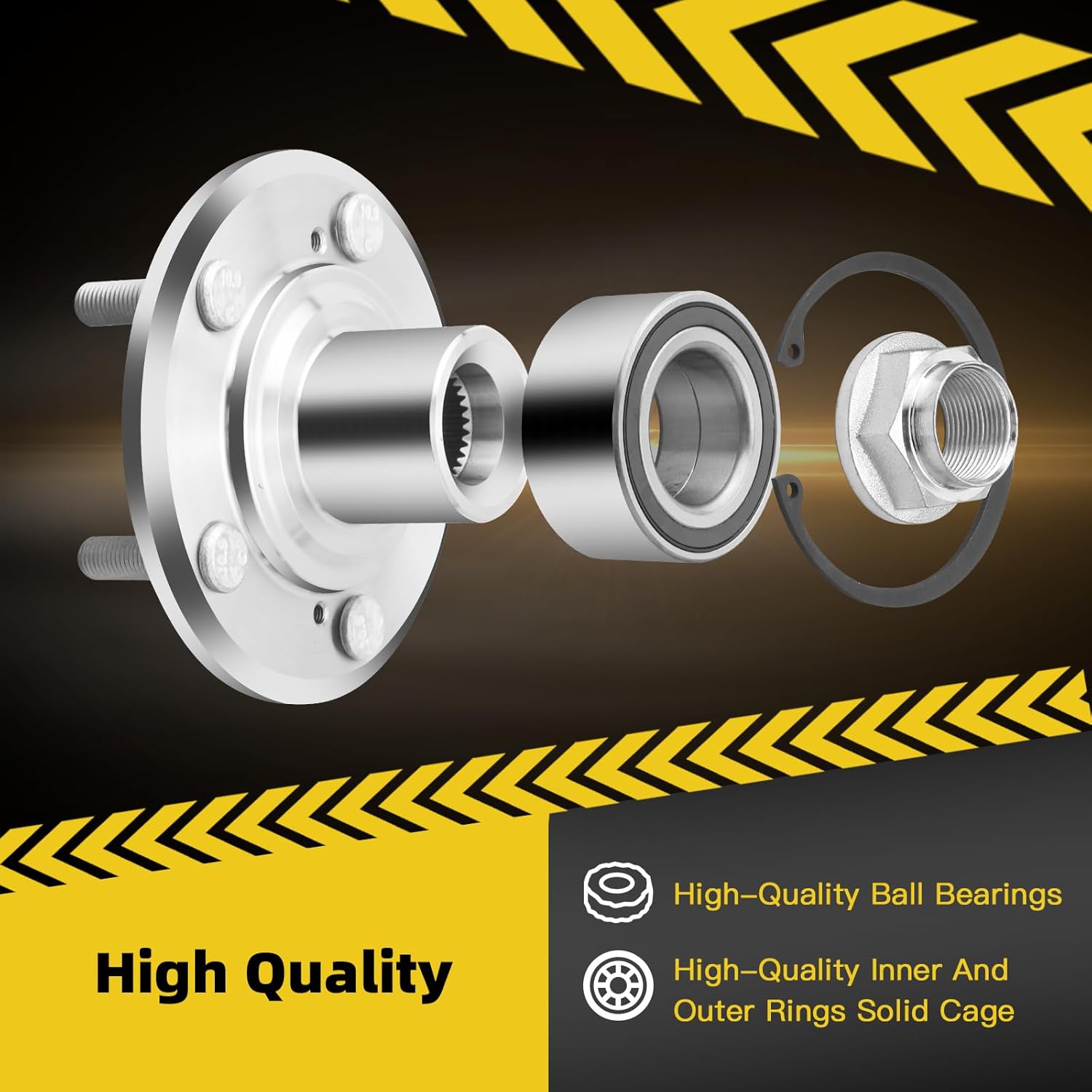 2Pcs Front Wheel Hub Bearing Kits BR930583K Compatible with 2007 2008 2009 2010 Acura RDX 2007 2008 2009 2010 2011 Honda CR-V 5 Lugs