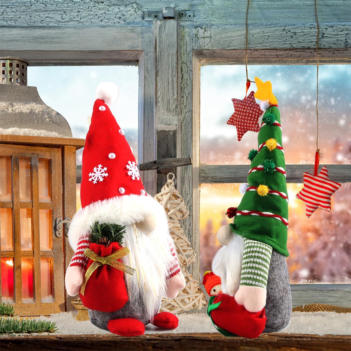Grand Gnome Père Noël Tomte 57 Cm – Décoration Noël Scandinave En Peluche Grise, Parfait Pour Sapin Ou Maison