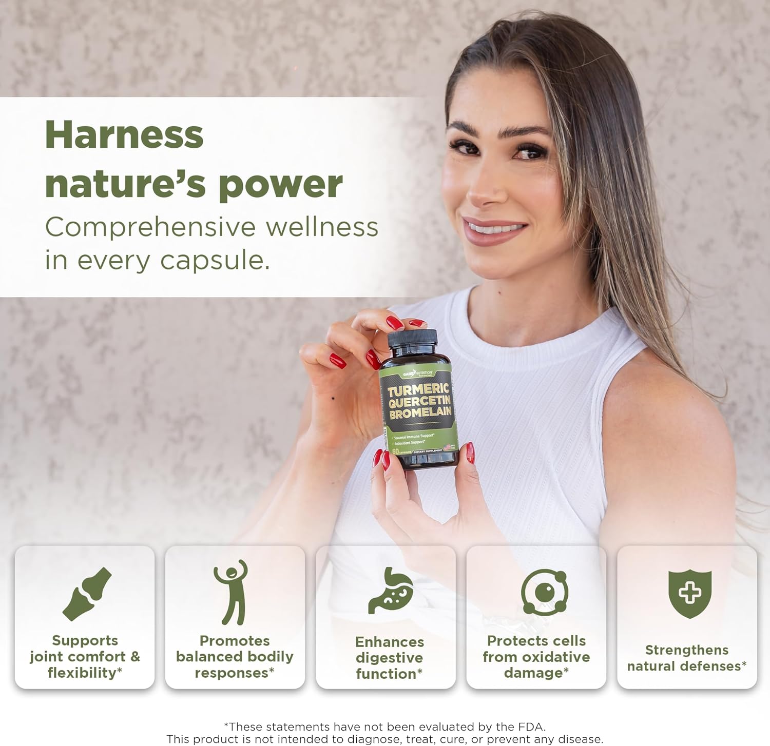 Gade Nutrition Turmeric Quercetin with Bromelain Supplement | Supplement in Capsules for Immune Support, Allergy Relief, Joint Support | Non-GMO, Gluten-Free, Made in USA - Image 2