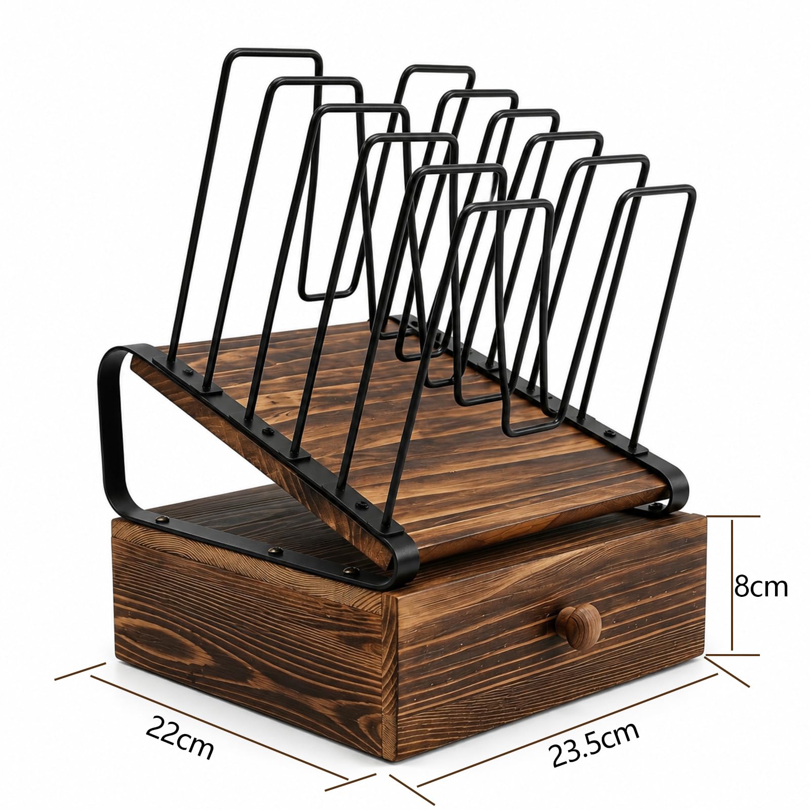 Büro Dokumentenablage Holz, Briefablage A4, Schreibtisch Organizer Holz | 5 Ebenen, Desk, Schublade, Stehsammler Papierablage für Home Office Regal, Schule und Aktenordnung
