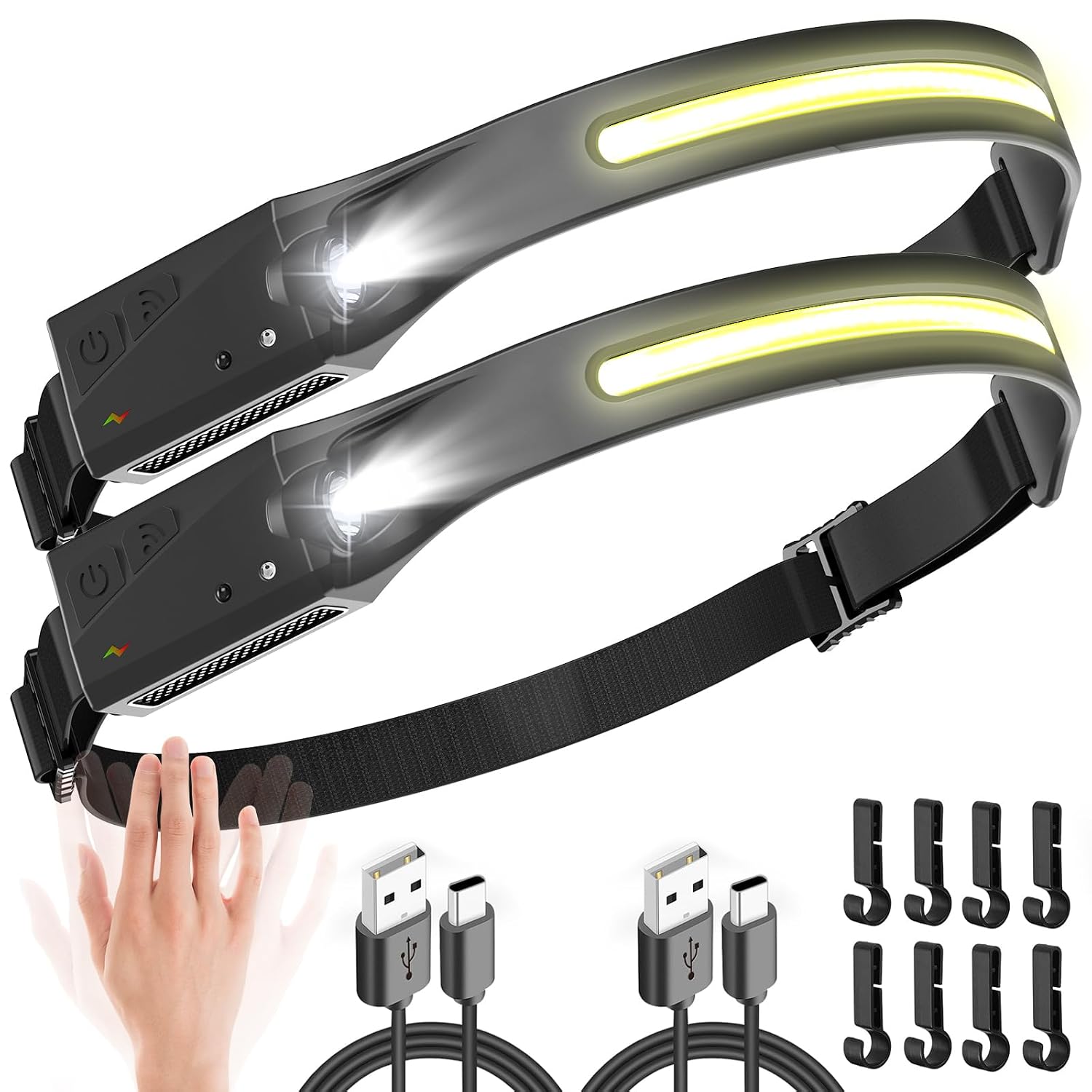 UNBON Ultra Powerful LED Headlamp, USB C Rechargeable Headlamp with 5 Lighting Modes, Motion Sensor, IPX4 Waterproof Light... - Review, Price and Buying Guide