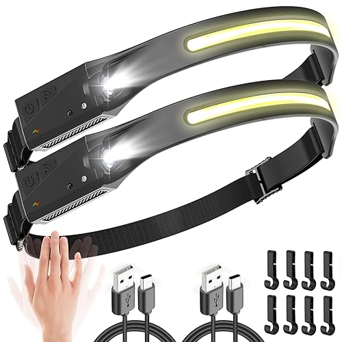 UNBON Lampe Frontale LED Ultra Puissante, Lampe Frontale Rechargeable USB