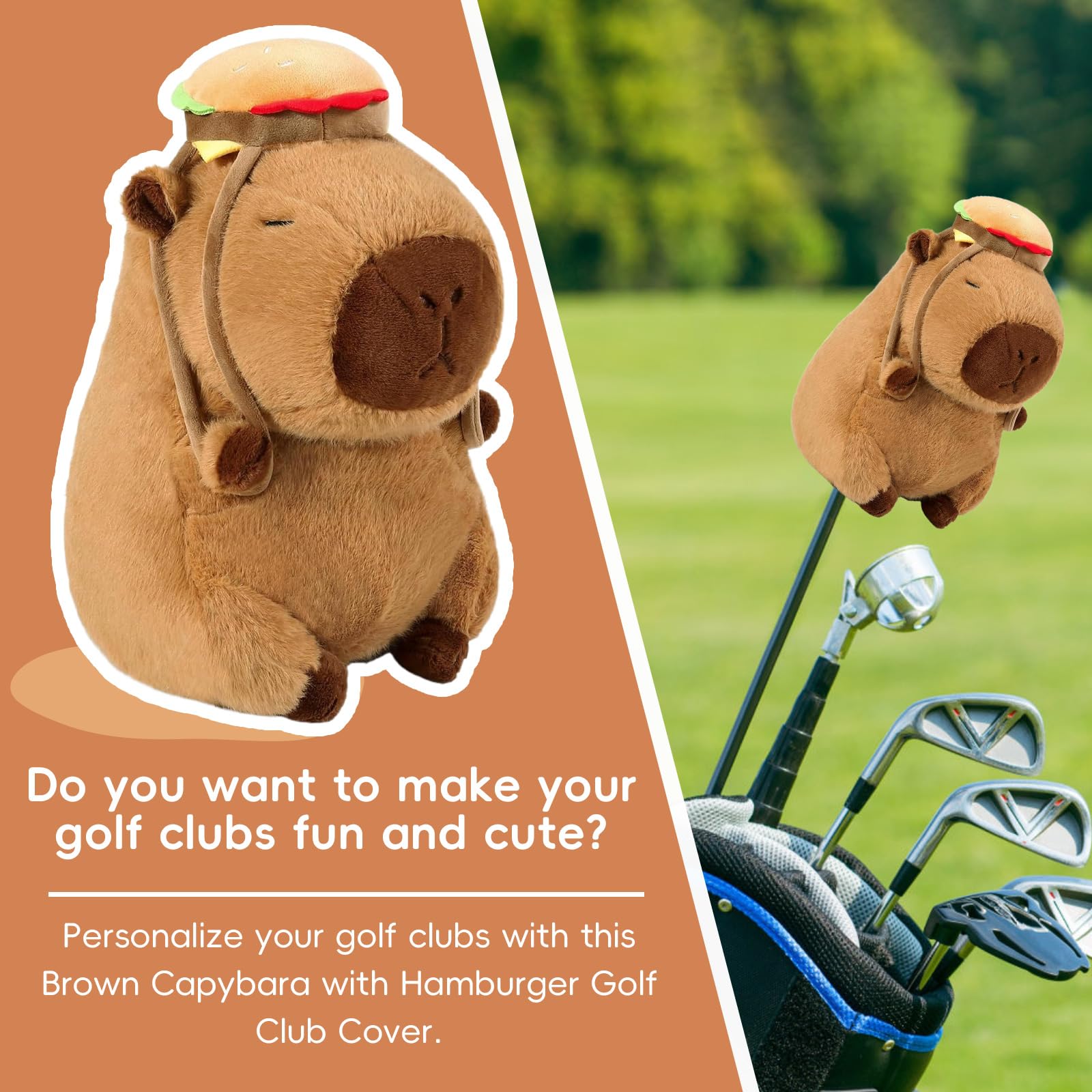 Fundas de madera para cabeza de palo de golf para conductor/Fairway/híbrido (1.F.H) – Novedosa funda para cabeza de palo de golf, cubierta de madera suave de animales, a prueba de polvo