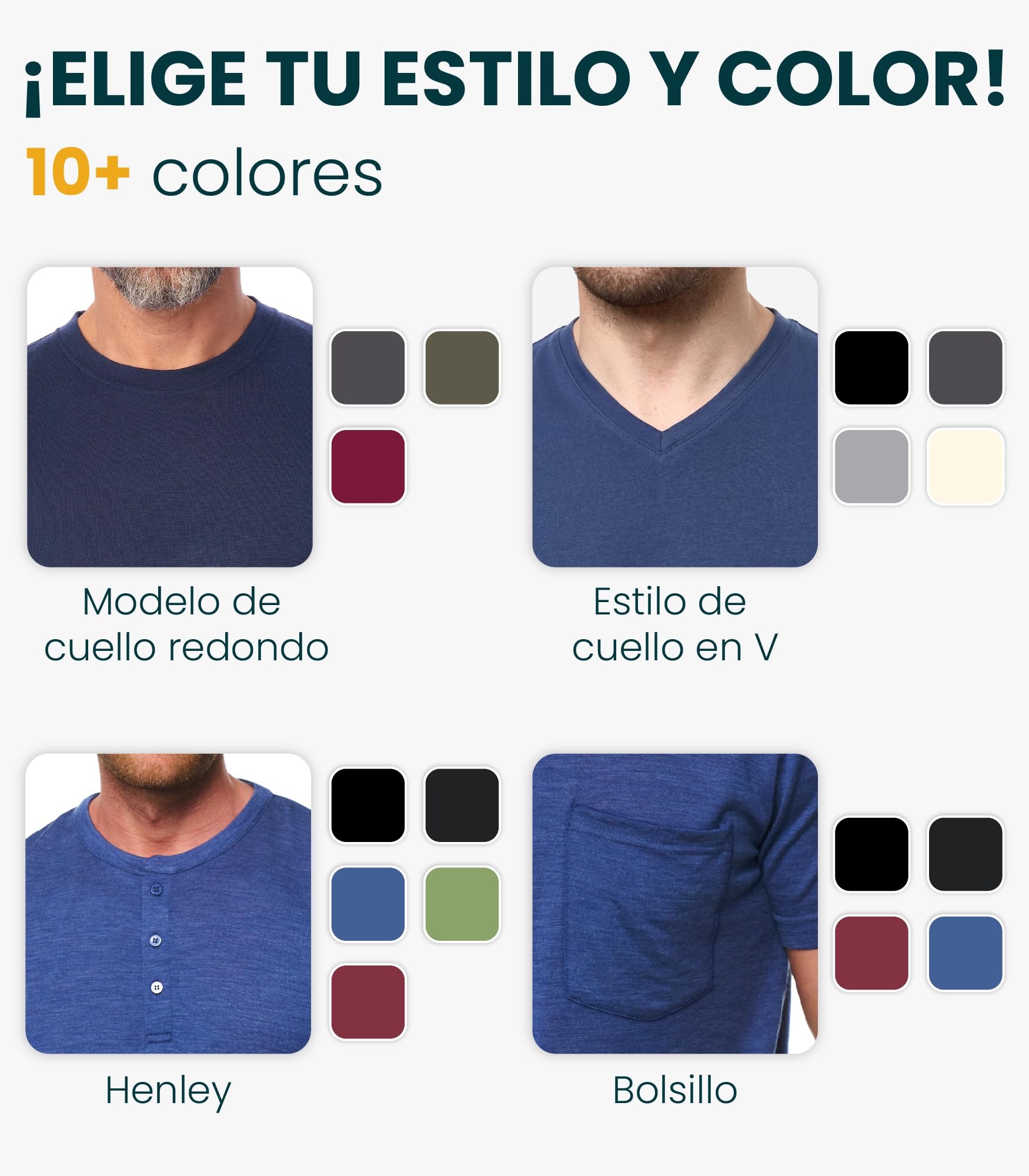 Merino.tech Camiseta Interior de Lana Merino 100% para Hombre