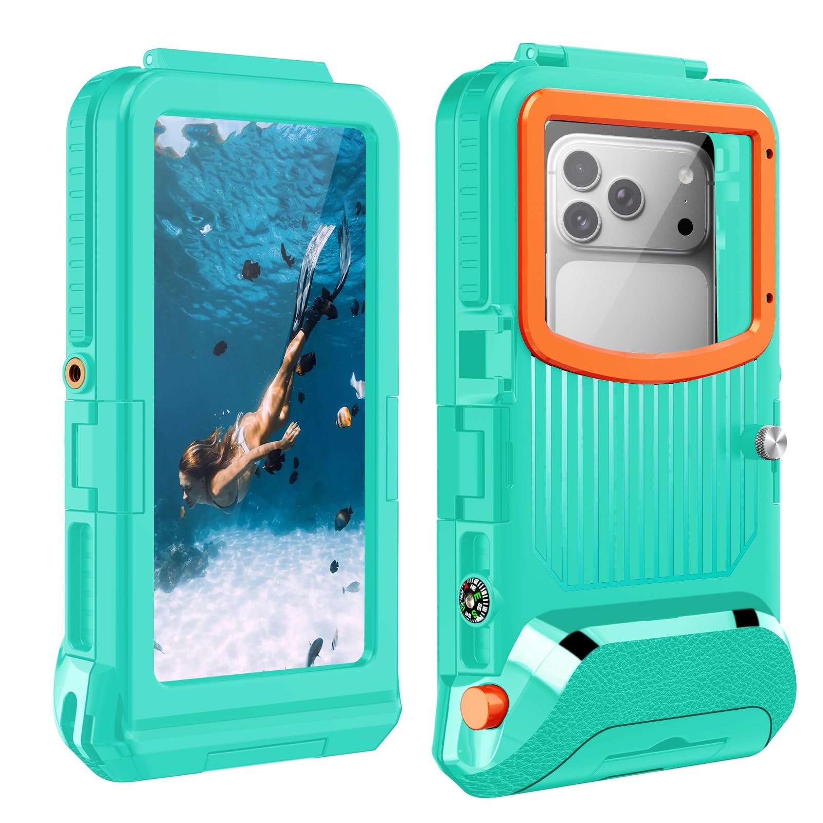 Custodia impermeabile per immersioni subacquee per snorkeling e immersioni, 15 m sott'acqua, per iPhone 17/16/15/14/13 Pro Max Plus, dimensioni telefono 5,4-6,9 pollici con pulsanti del volume