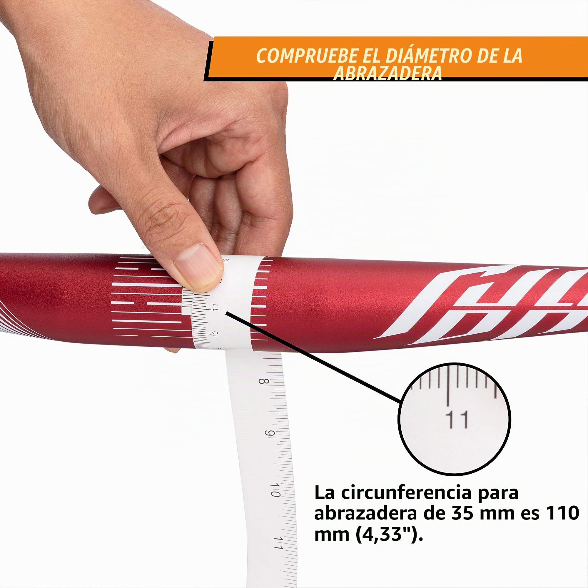 Funn Full On Manillar Riser, 35mm, Ancho 785mm, Rise 30mm (Naranja)