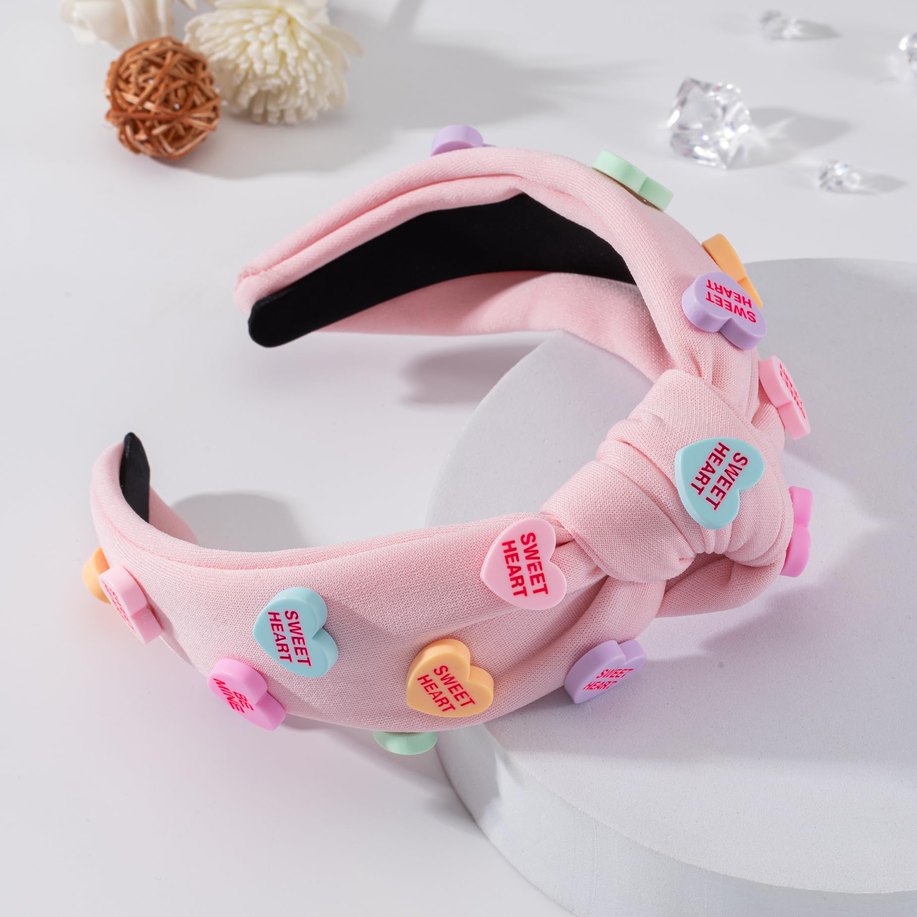 Amazon.com : Holiday Heart Candy Embellished Pink Headband 
