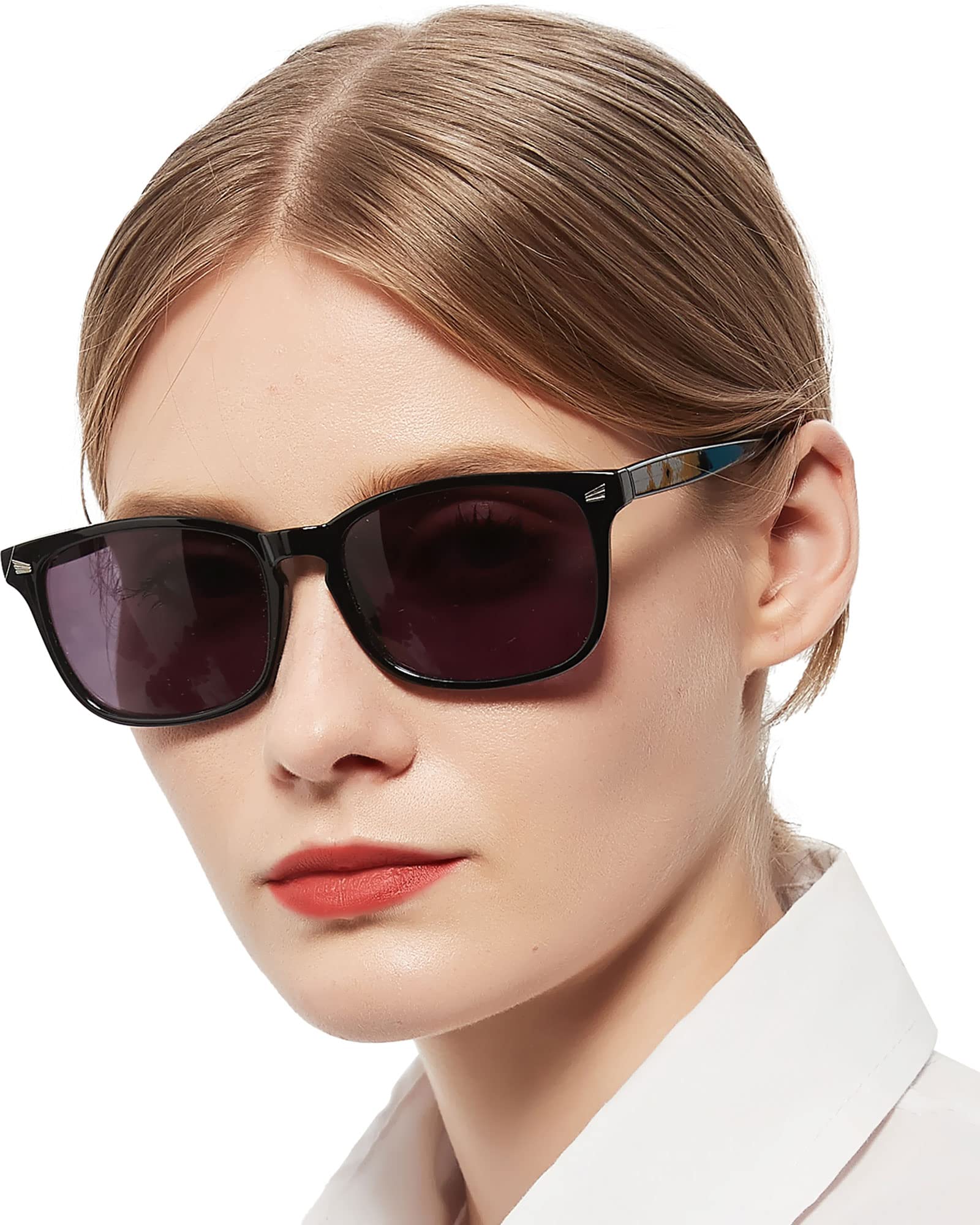 MARE AZZURO Reading Sunglasses Women 2.50 Large Square Outdoor Sun Readers 1.00 1.50 2.00 2.50 3.00 3.50 4.00 (Black, 250)