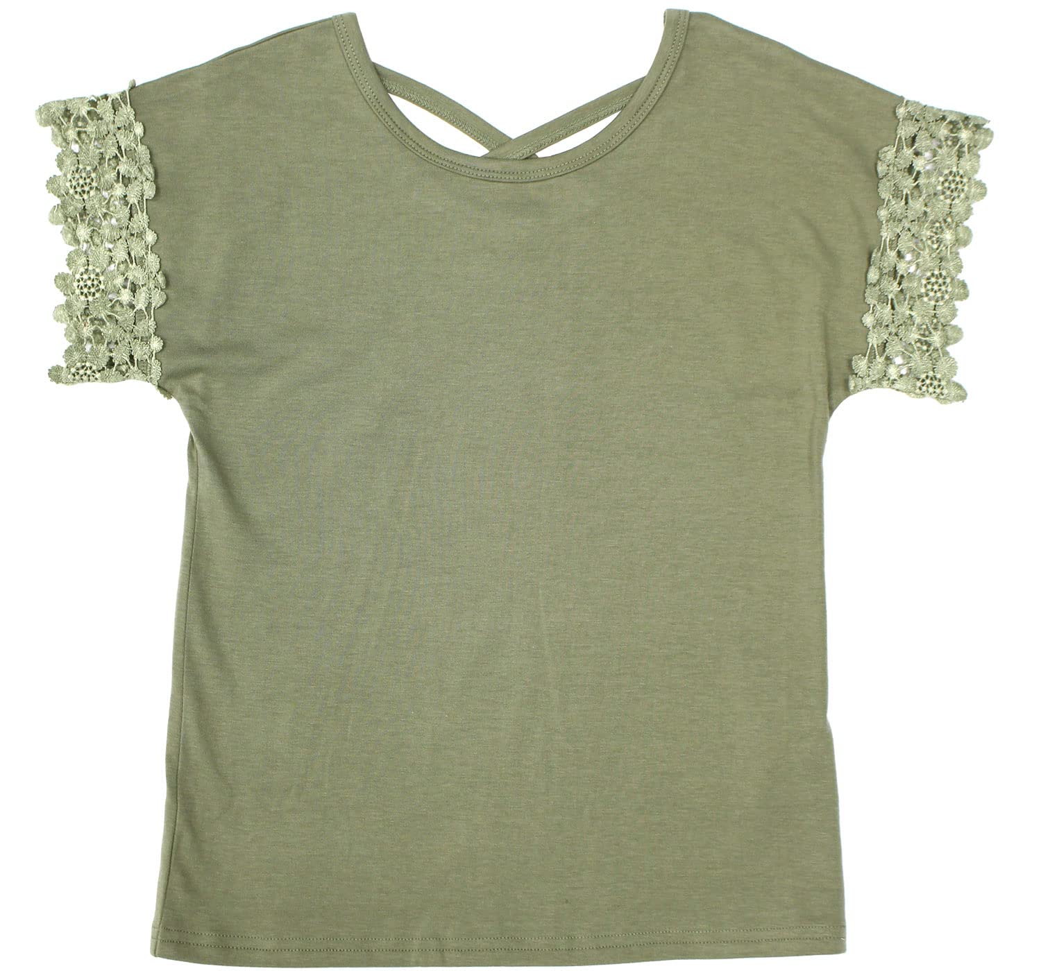 [Bee] ビー 半袖トップス ガールズ 女の子 キッズ 半袖 レース 花 バッククロス 春 夏 tbb02559