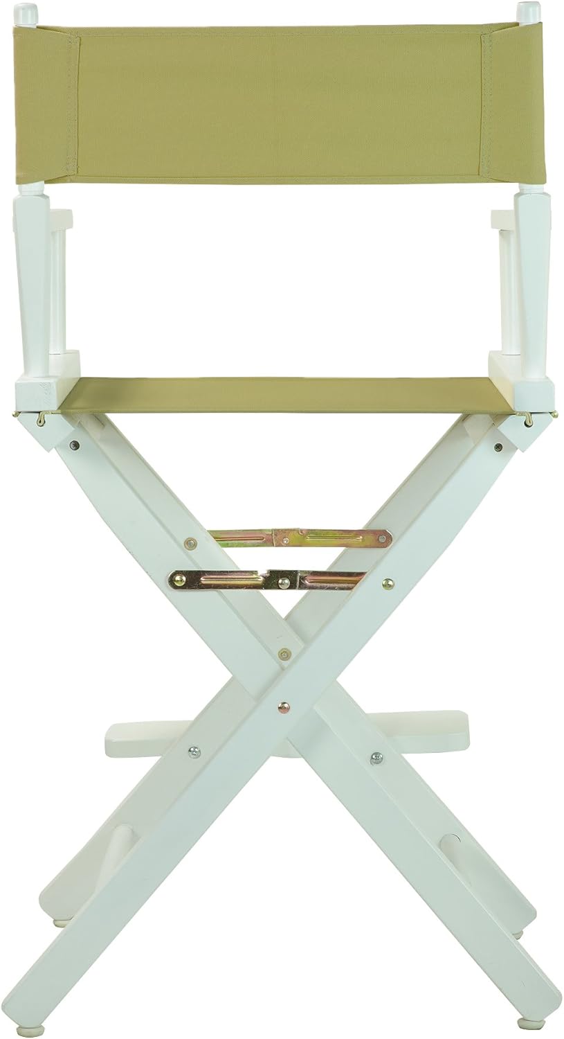 Casual Home 24" Director's Chair White Frame with Olive Canvas, Counter Height