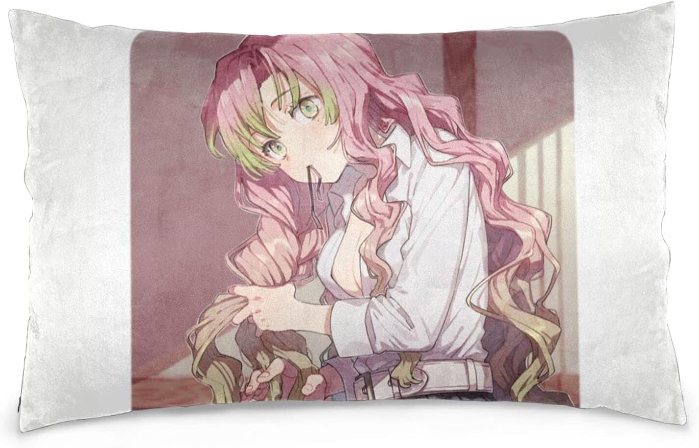 Amazon.co.jp 甘露寺蜜璃 枕カバー ピローケース まくらカバー ファスナー式 軽量 洗える 四季通用 おしゃれ 人気 アニメ キャラクター ふんわり 肌に優しい ホーム＆キッチン