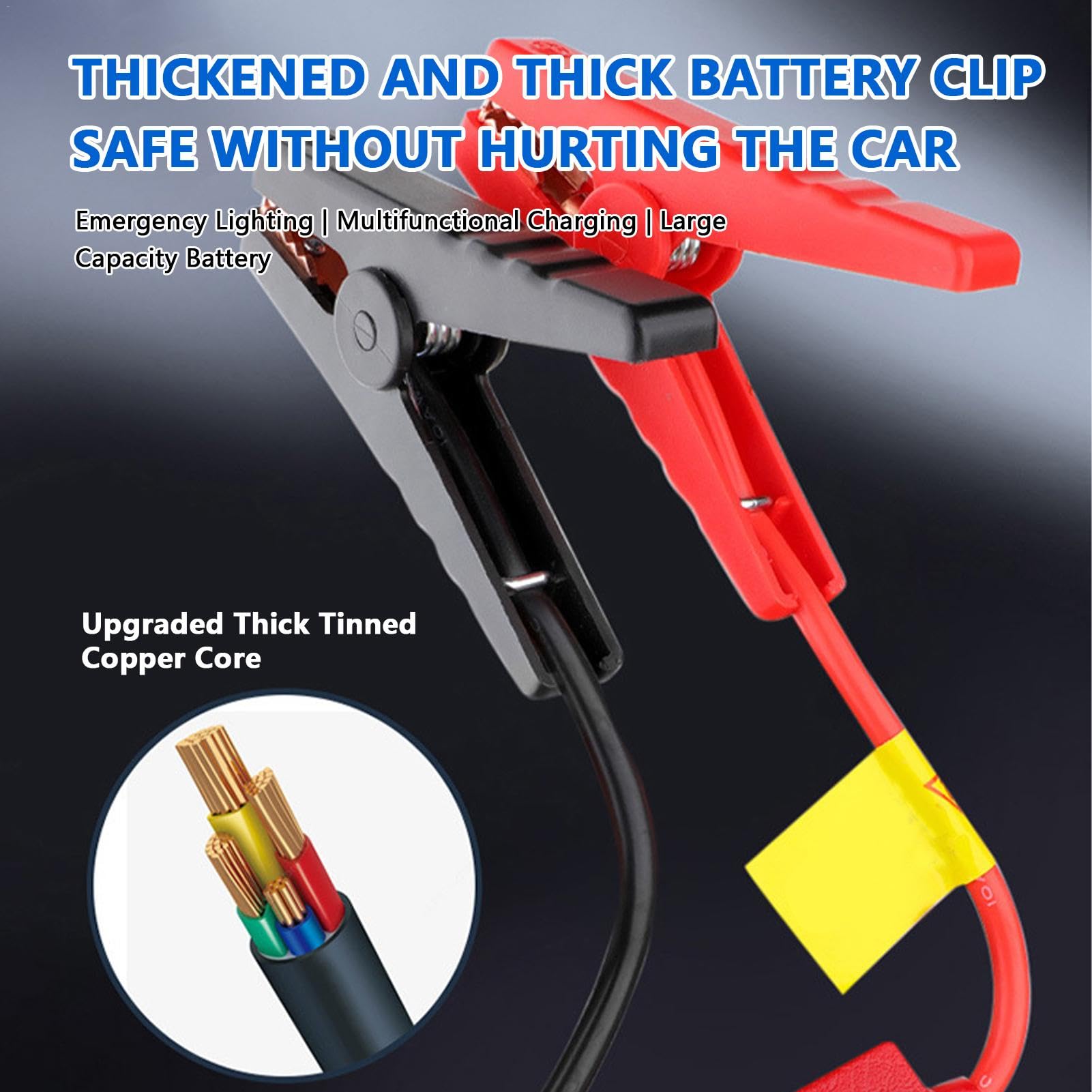 Arrancador portátil para Coche - 20000mAh Portable Car Jump Starter 12V Portable Battery Booster - Paquete de energía portátil con Cables de Puente de indicador, Cargador de Refuerzo de batería