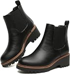 Women's Wedge Chelsea Boots Elastic Platform Lug Sole Slip on Ankle Booties