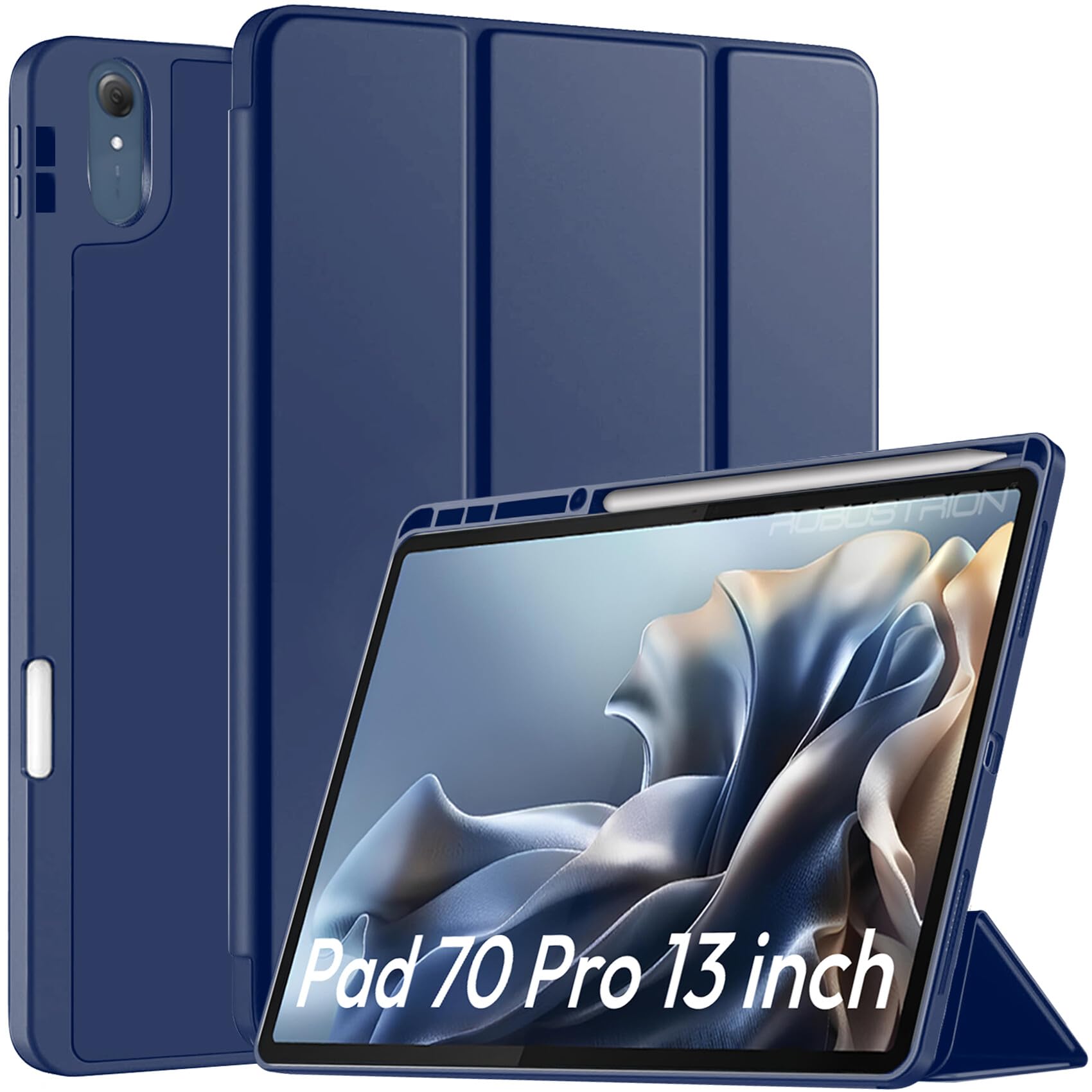 Robustrion Case for Moto Pad 70 Pro 13 inch Cover Case with [Pencil Holder] [Soft Flexible Case] for Motorola Pad 70 Pro 13 inch Cover Case [Auto Sleep Wake Support] - Navy-image-32