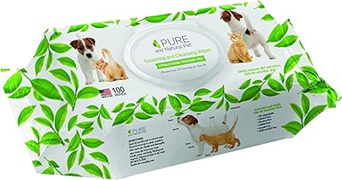 Pure and Natural Pet Toallitas de aseo y limpieza para todas las mascotas (sin perfume) 100 ct.