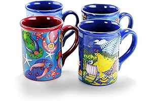 Gibson Home Beachcomber Beach Coffee Mugs Set